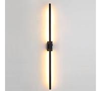 Nordic Simple Lines Wall Sconce， Modern LED Wall Sconce Lamps 14W Indoor Up Down Wall Mount Light Fixture for Bedroom Living Room Mirror Hallway, Warm White(Size:60cm,Color:Black) Lofty Ambition