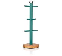 Nordic Soporte Almacenamiento 6 Tazas Café Acero al Carbono, Base Bambú, Moderno