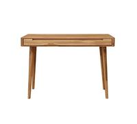 Nordic Story Escritorio con 1 Cajon Escandi, Madera Maciza Roble, Mesa Consola Tocador para Ordenador, Hogar Despacho Dormitorio, Diseno Original Estilo Nordico o Retro (Roble Natural)