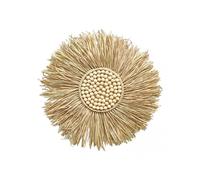 Nordic Style Straw Woven Wall Decor Circular Home Hanging Decoration for Living Room and Study