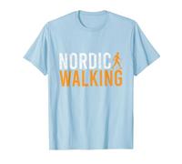 Nordic Walking I Bastones De Marcha Nórdica Camiseta, Hombre, Azul Bebé, M