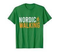 Nordic Walking I Bastones De Marcha Nórdica Camiseta, Hombre, Verde Kelly, L
