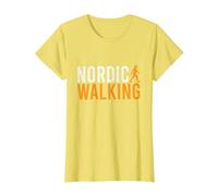 Nordic Walking I Bastones De Marcha Nórdica Camiseta, Mujer, Limón, XXL