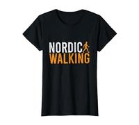 Nordic Walking I Bastones De Marcha Nórdica Camiseta, Mujer, Negro, M