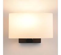 Nordic Wall Sconce Glass Wall Light, Bedside Wall Mounted Lamp Wrought Iron Wall Lighting Fittings, Living Room Decor Sconces Indoor Wall Lamps for Living Room/Black