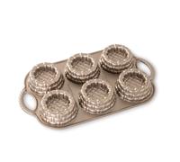 Nordic Ware 54349AMZ Cestas para tartaletas de aluminio fundido Cakelet Seis 1/2 taza de caramelo