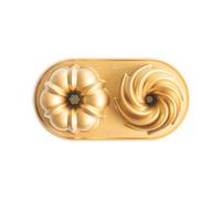 Nordic Ware Classic Bundt Duet, 5 tazas, dorado