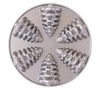 Nordic Ware – Molde para tartas Evergreen, aluminio fundido, bandeja para mini magdalenas, plateado