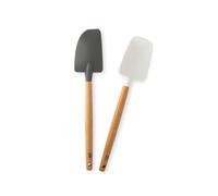 Nordic Ware Juego de 2 espátulas de Silicona Desmontables con Mango de Madera, Cuchillo y Servidor de Alta Calidad. Color: Plateado, Gris tormenta/Blanco