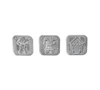 Nordic Ware Juego de 3 sellos de galletas de jengibre con asas de madera