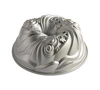 Nordic Ware Let It Snow Bundt - Molde antiadherente de aluminio, color plateado, (93648), capacidad para 10 tazas