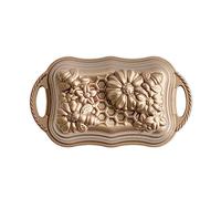 Nordic Ware Molde para pan de panal, molde original de aluminio fundido, molde para tartas con patrón de abeja, fabricado en los Estados Unidos, color: dorado, capacidad para 6 tazas