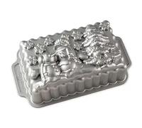 Nordic Ware Molde para pan de Winter Wonderland con diseño de Papá Noel, molde para tartas fabricado en los Estados Unidos, color plateado