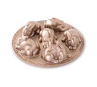 Nordic Ware - Molde para tartas (aluminio, 7,6 x 30,5 x 30,5 cm), diseño de conejo de Pascua, color marrón