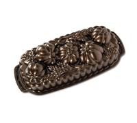 Nordic Ware Molde para tartas con diseño de calabazas, bandeja para bizcocho y pan con decoraciones otoñales, molde de aluminio fundido antiadherente, fabricado en EE. UU., color: bronce