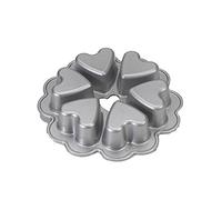 Nordic Ware Molde para tartas retro romántico duradero en forma de corazón, color rojo