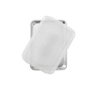 Nordic Ware Naturals Baker's - Cuarto de hoja con tapa, bandeja de aluminio para hornear, utensilios para hornear y recalentar comidas pequeñas, fabricado en los Estados Unidos, color plateado