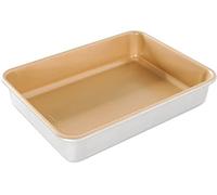 Nordic Ware Naturals - Molde rectangular antiadherente para tartas de 9 x 13 pulgadas, aluminio natural con conductividad superior del calor, utensilios para hornear de alta calidad, fabricado en los Estados Unidos, plateado