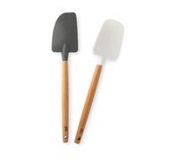 Nordic Ware Juego de 2 espátulas de Silicona Desmontables con Mango de Madera, Cuchillo y Servidor de Alta Calidad. Color: Plateado, Gris tormenta/Blanco