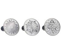 Nordic Ware Starry Night - Juego de 3 sellos de galletas de aluminio fundido resistente, juego de prensa de galletas fabricado en los Estados Unidos, juego de prensa de galletas resistente y duradero,