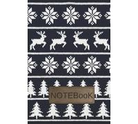 Nordic Winter Reindeer Notebook: Classic Navy & White Knit Pattern Journal, 120 Lined Pages, Cozy Holiday Writing Book