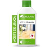 Nordicare Aceite de linaza [500ml] para la protección de la madera I Barniz de aceite de linaza para el interior I Aceite cocido de linaza para muebles, aceite de madera, aceite de lino