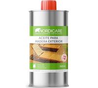 Nordicare Aceite para madera exterior [500ml] Aceite para teca, roble, acacia o alerce | Aceite para la protección de la madera en exteriores | Aceite de teca para muebles de jardín