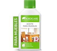 Nordicare Aceite para muebles [275ml] Aceite incoloro para madera para el cuidado de roble, haya, nogal, pino. Esmalte para madera a base de aceite de linaza. Barniz de aceite de linaza
