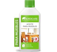 Nordicare Aceite para muebles [500ml] Aceite incoloro para madera para el cuidado de roble, haya, nogal, pino. Esmalte para madera a base de aceite de linaza. Barniz de aceite de linaza