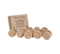 Nórdicas de Madera Natural | Juego de Piedras Grabadas para Meditación, Adivinación, Espiritual y Ritual de Brujería - Accesorio Esotérico para Principiantes y Practicantes Espirituales