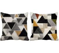 Nórdico Funda Cojin 55x55 Geometría Fundas Cojines Sofa Juego de 2 Cojines Exterior Lino Decoración Cushion Covers con Cremallera Oculta para Verano Exterior Patio Balcón Jardín Oficina Sofá a-9872a