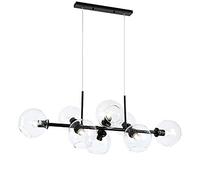 Nórdico Post-Moderno Lámpara De Araña,Vidrio Frijol Mágico Araña,Edison Pantalla De Lámpara Montaje Semi Empotrado Estilo Industrial Sala De Estar Escalera Salón Bar Café Club-Negro más Cubierta