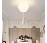 Nórdico Salón Restaurante Luces De Globo E27 Bear Luz De Techo Cuarto De Los Niños Lámpara De Techo Chico Chica Dormitorio Iluminación Interior G9 Bombilla Lámparas De Araña Ø25CM,B