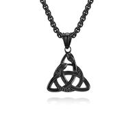 Nórdico vikingo Nudo triangular Serpentina de doble cabeza Collar de acero al titanio Nudo eterno Colgante de acero inoxidable