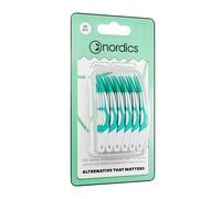 Nordics - Palillos de dientes interdentales ecológicos blandos de 0,4 mm, con caja de viaje, veganos, 30 unidades