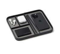 Nordik - Bandeja Valet de Cuero, Color Negro Guijarro, de Cuero Vegano de Primera Calidad, Elegante y organizada, Bandeja para mesita de Noche para Hombres, Bandeja EDC para Llaves, Reloj, Cartera,