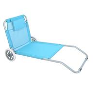 NORDIQ - Tumbona con Carrito Plegable de Acero 25mm - con Respaldo para Playa, Camping y Piscina - Ligera y Resistente con Cojín - Turquesa