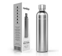 Nordiqo 1L Botella Inox para Aarke Carbonator 3, SodaStream Duo, Terra | También para Art & otros. Ver detalles. NO para Crystal, Jet & Aarke Pro. Sin caducidad. Antihuellas.