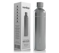 Nordiqo Botella Premium de Acero Inoxidable de 1L - Compatible con Sodastream Art, Duo, Enso, Terra (no Crystal), Aarke Carbonator 3 | Sin fecha de caducidad | Apta para lavavajillas | Libre de Bpa