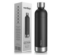 Nordiqo Botella Premium de Acero Inoxidable de 1L - Compatible con Sodastream Art, Duo, Enso, Terra (no Crystal), Aarke Carbonator 3 | Sin fecha de caducidad | Apta para lavavajillas | Libre de Bpa