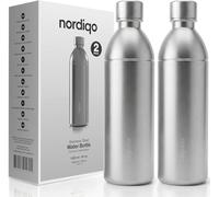 Nordiqo Premium 1.3L / 1300 ml Botella Acero Inoxidable - Compatible con Aarke Carbonator 3 | Apto Lavavajillas | Sin Caducidad | A Prueba de Fugas | Libre de BPA | Acero extra grueso