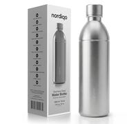 Nordiqo Premium 1.3L / 1300 ml Botella Acero Inoxidable - Compatible con Aarke Carbonator 3 | Apto Lavavajillas | Sin Caducidad | A Prueba de Fugas | Libre de BPA | Acero extra grueso