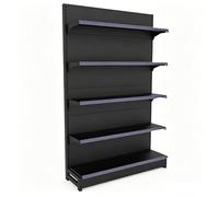 Nordivo Estantería Isla 4/5, Estantería Góndola Ajustable para Supermercados, Estantería Metálica para Comercio, Organizador Grande De Snacks para Supermercados(Black,123x195cm/48x77in)