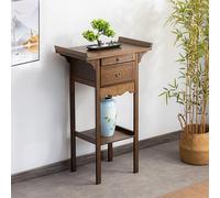 Nordivo Mesa Altar de Buda con Almacenamiento, Mesa de oración de bambú para meditación, Mueble Chino para Dios de la Riqueza(Walnut,L60*120cm/23.6 * 47in)