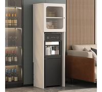 Nordivo Soporte Dispensador De Agua con Armario, Organizador 2 Niveles, Estantería Estación Café para Mini Refrigerador, Soporte Microondas,Robot Aspirador Oculto(White,H170CM/67IN)