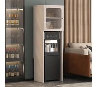 Nordivo Soporte Dispensador De Agua con Armario, Organizador 2 Niveles, Estantería Estación Café para Mini Refrigerador, Soporte Microondas,Robot Aspirador Oculto(Champagne,H170CM/67IN)