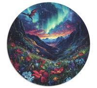Nordlichter Adultos-Niños Rompecabezas Redondo 1000p Nordlichter Sky Night Light Sternenhimmel Circular Puzzle Niños: Decoración Hogar Infantil Imposible 3D CKunstón 1000pcs (67.5x67.5cm)