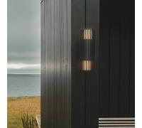 Nordlux Aplique de exterior Aludra Double Seaside, aluminio, negro, 2 luces.