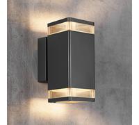 Nordlux Aplique de exterior Elm en negro, 2 luces
