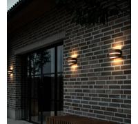 Nordlux Aplique de exterior Sibelis, E27, plástico, marrón metalizado